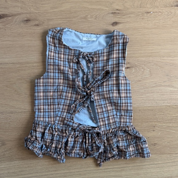 Peppermayo Plaid Tie Top - Picture 3 of 4